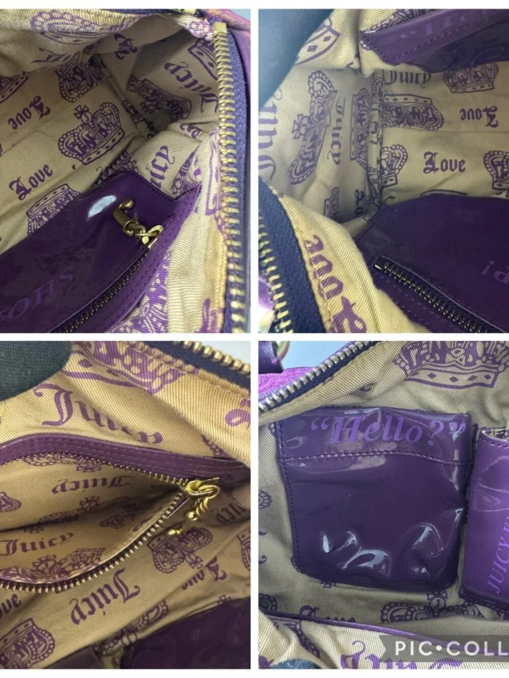 Vintage Juicy Couture Y2K Purple Velvet Shoulder Bag